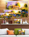 House near the Lake Swans - Landscape Canvas Artwork