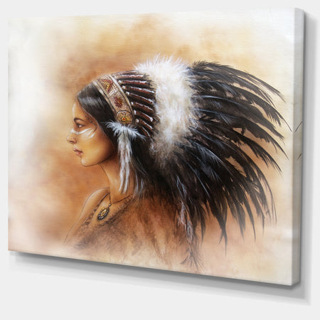 Indian Woman in Traditional Clothing - Indian Canvas Artwork