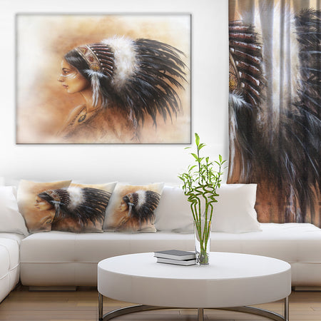 Indian Woman in Traditional Clothing - Indian Canvas Artwork