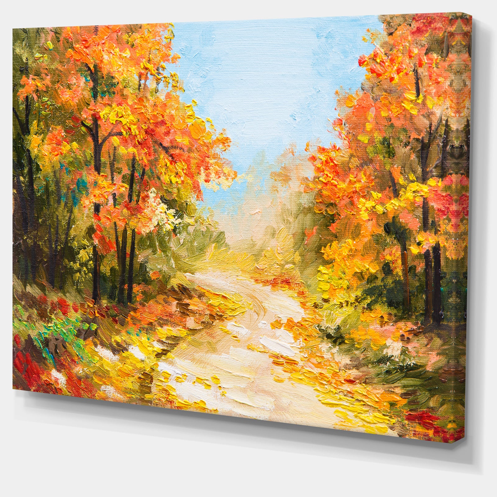Path in Autumn Forest - Landscape Canvas Artwork