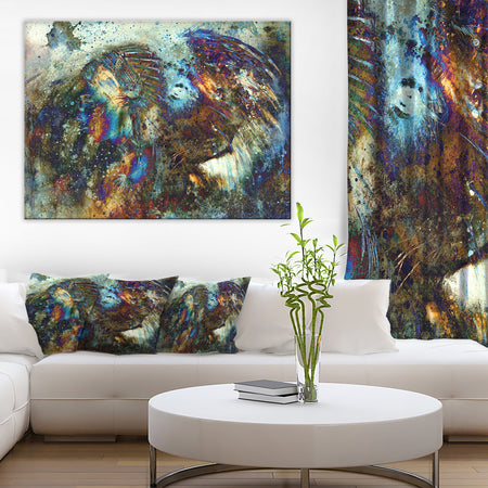 Indian Woman Collage with Lion - Woman Canvas Print