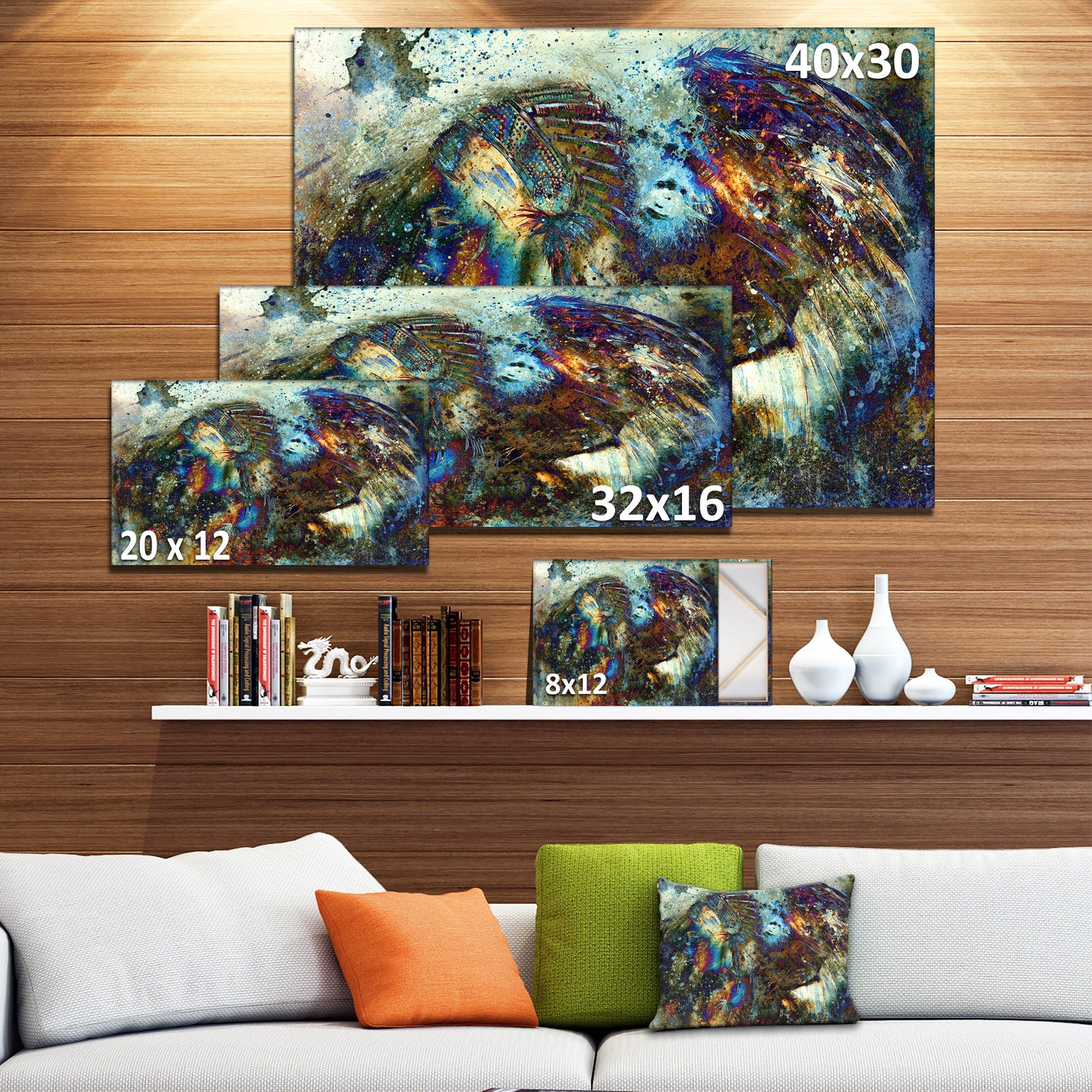 Indian Woman Collage with Lion - Woman Canvas Print