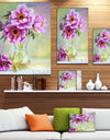 Purple Peonies in Vase - Floral Canvas Artwork