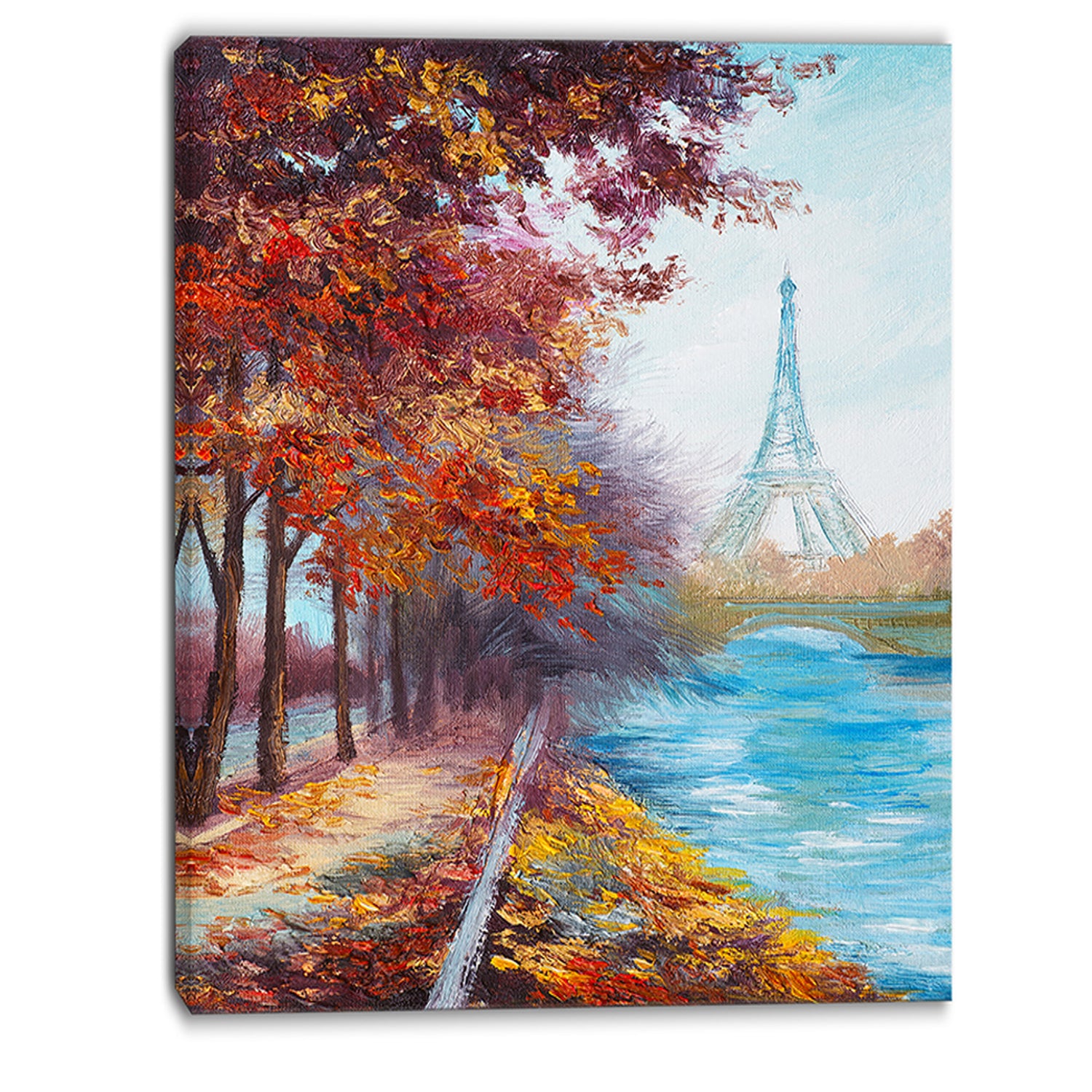 Eiffel Tower View in Fall- Landscape Canvas Artwork