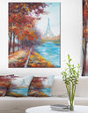 Eiffel Tower View in Fall- Landscape Canvas Artwork