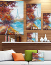 Eiffel Tower View in Fall- Landscape Canvas Artwork