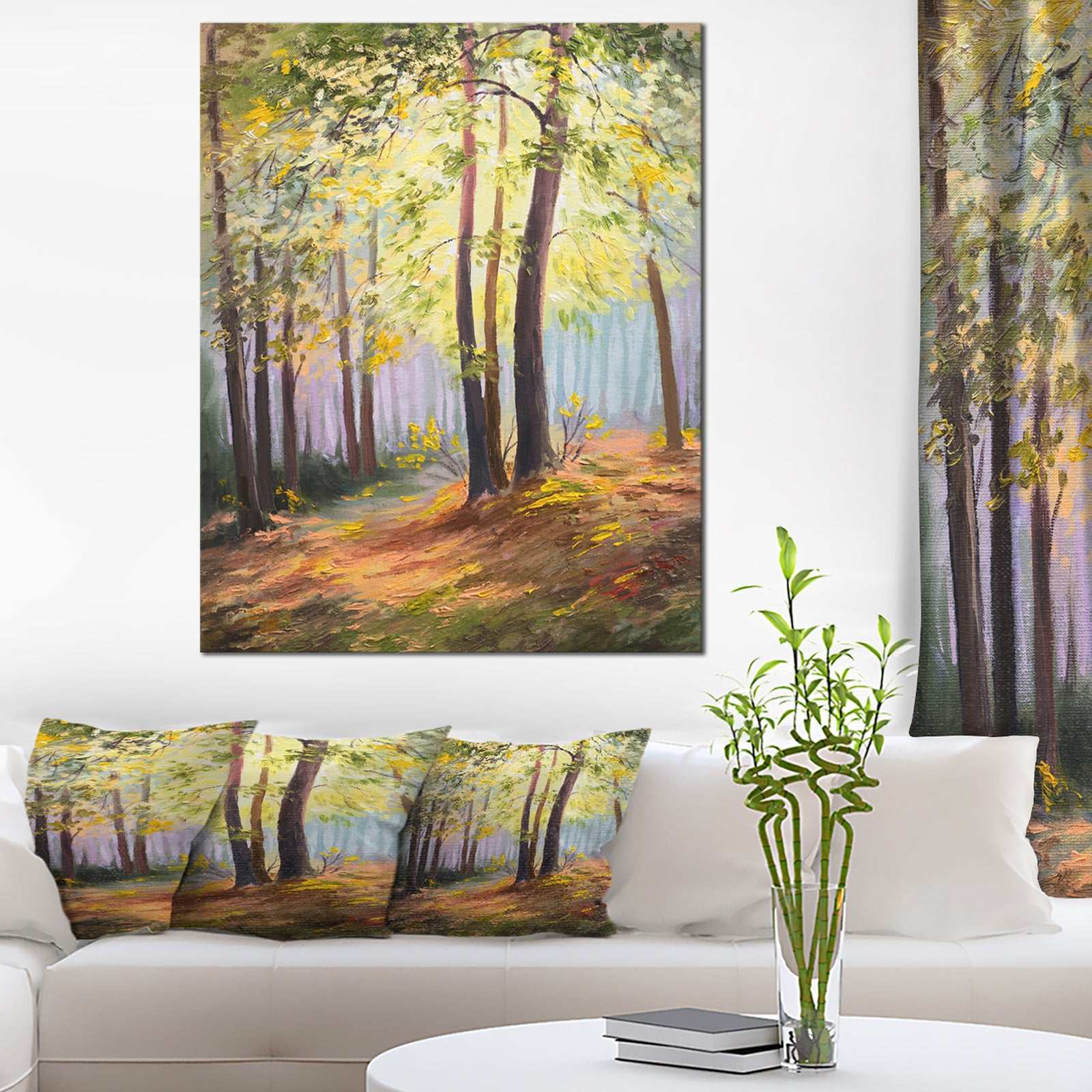 Spring Forest with Sunlight - Landscape Canvas Art Print