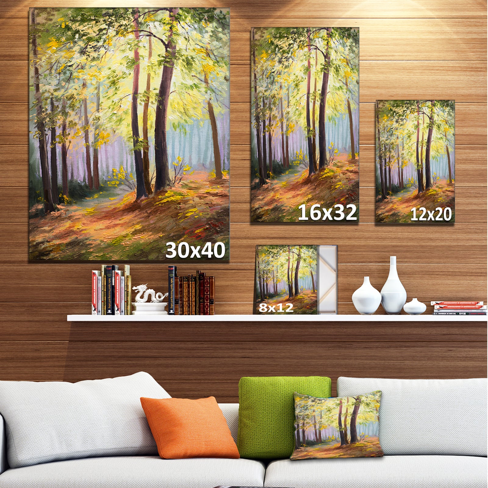 Spring Forest with Sunlight - Landscape Canvas Art Print