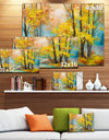 Yellow Falling Forest - Landscape Canvas Art Print