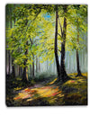 Green Autumn Forest - Landscape Canvas Art Print