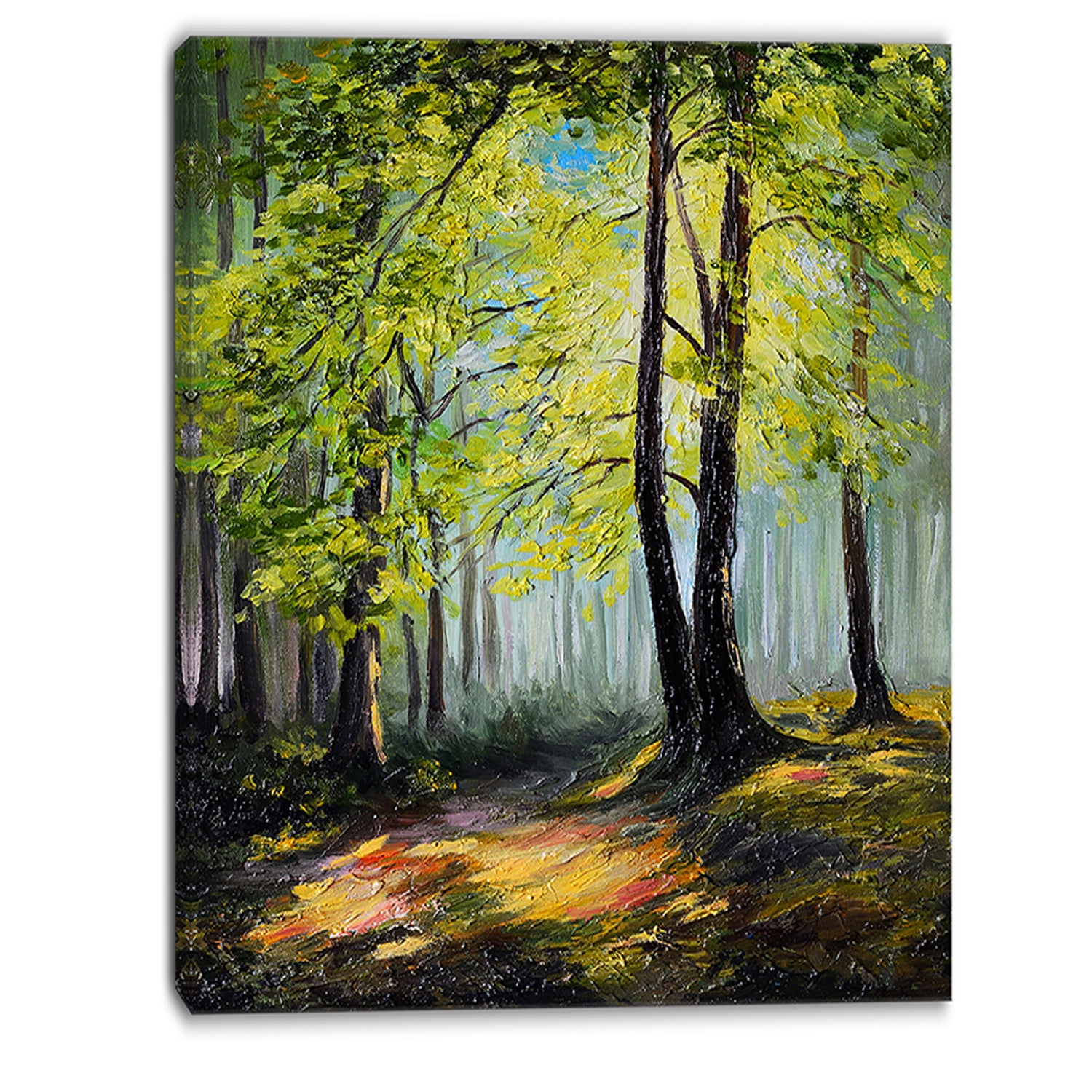 Green Autumn Forest - Landscape Canvas Art Print