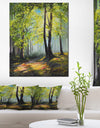 Green Autumn Forest - Landscape Canvas Art Print