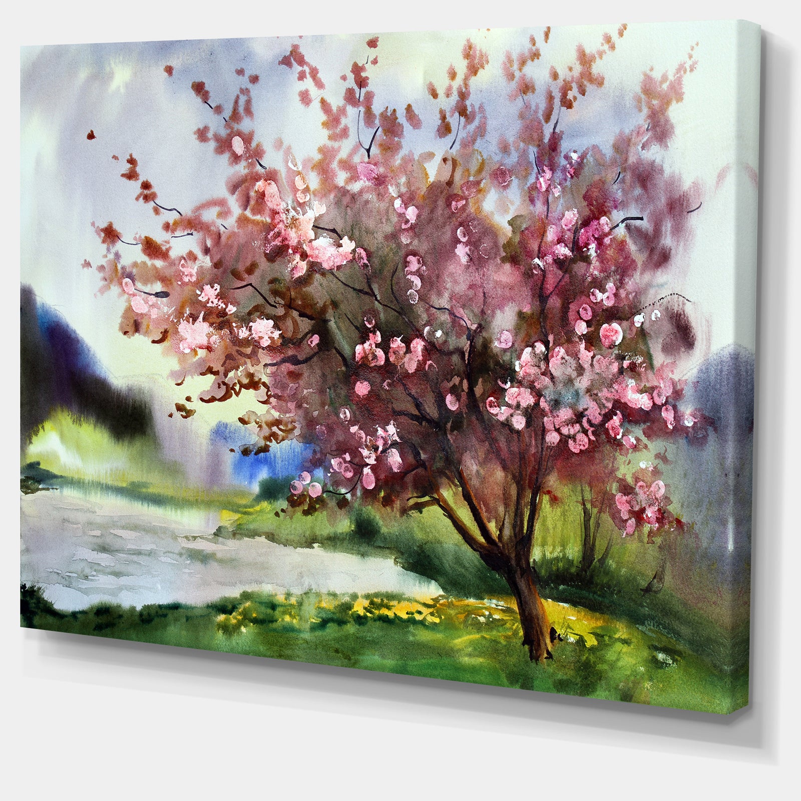 Tree with Spring Flowers - Floral Canvas Art Print