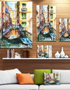 Venice, Canal Meeting Bridge - Cityscape Canvas Art Print
