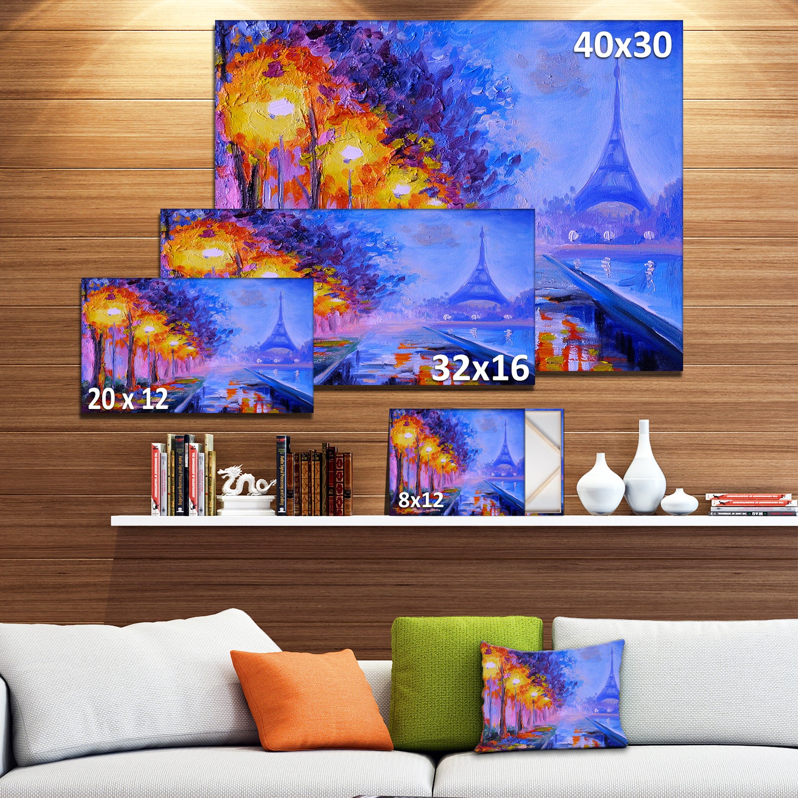 Eiffel from a Distance - Landscape Canvas Artwork