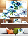 Seamless Summer Blue Flowers - Floral Canvas Print