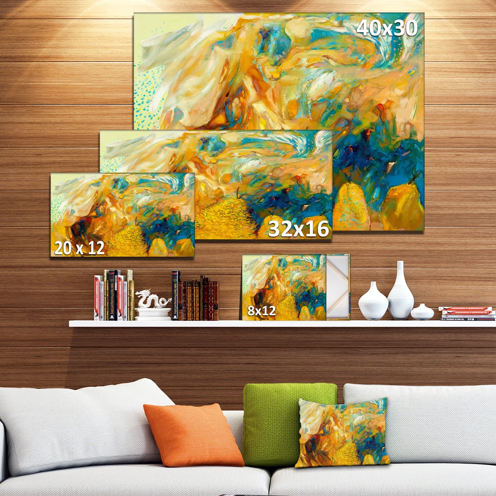 Abstract Yellow Collage - Abstract Large Canvas Print