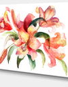 Lily Flowers Watercolor Illustration - Floral Canvas Art Print