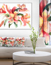 Lily Flowers Watercolor Illustration - Floral Canvas Art Print