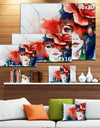 Woman with Rose Illustration - Abstract Canvas Artwork
