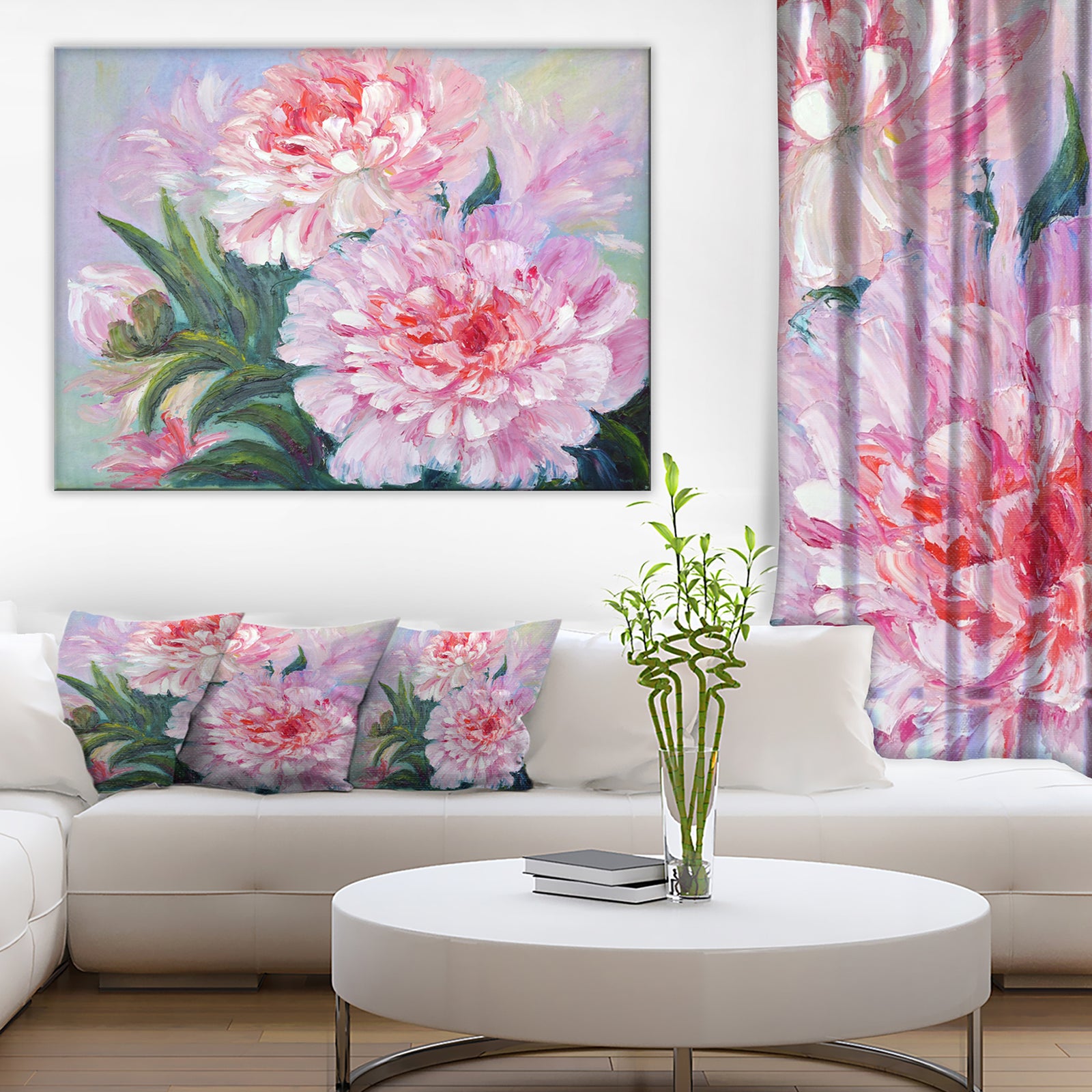 Full Blown Peonies - Floral Canvas Art Print
