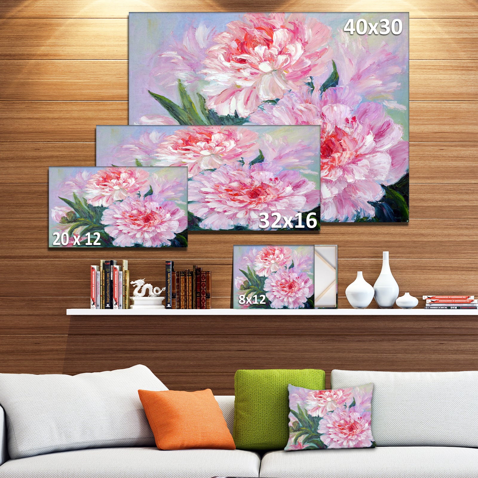 Full Blown Peonies - Floral Canvas Art Print