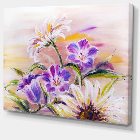 Purple Wildflowers - Floral Canvas Art Print