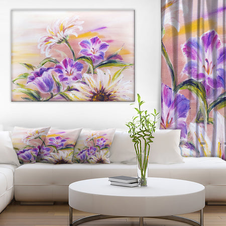 Purple Wildflowers - Floral Canvas Art Print