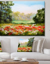 Poppy Field with Sky - Landscape Canvas Art Print