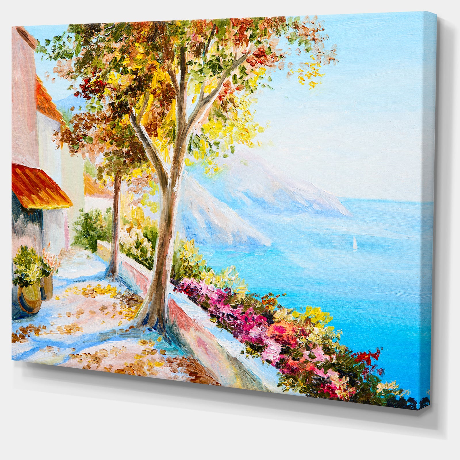 House and Sea in the Fall - Landscape Canvas Art Print