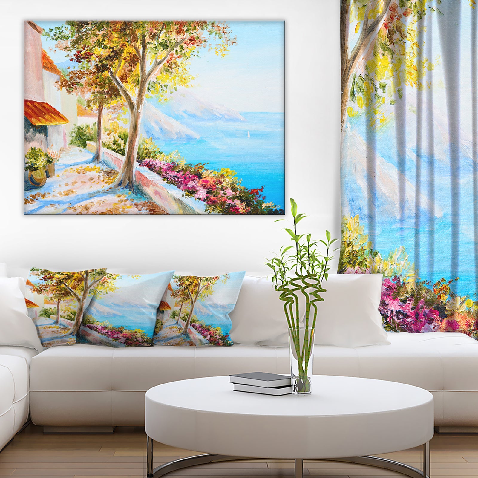 House and Sea in the Fall - Landscape Canvas Art Print