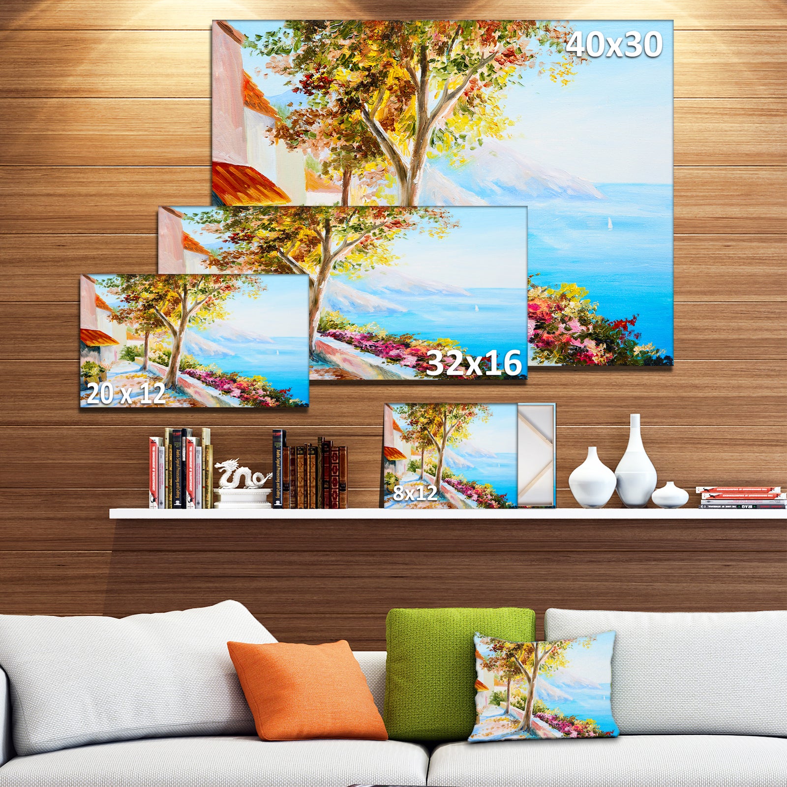 House and Sea in the Fall - Landscape Canvas Art Print
