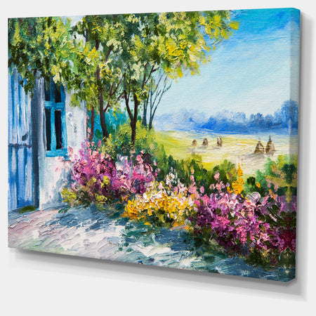 Garden near the House - Landscape Canvas Art Print