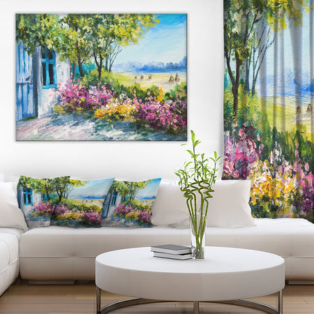Garden near the House - Landscape Canvas Art Print
