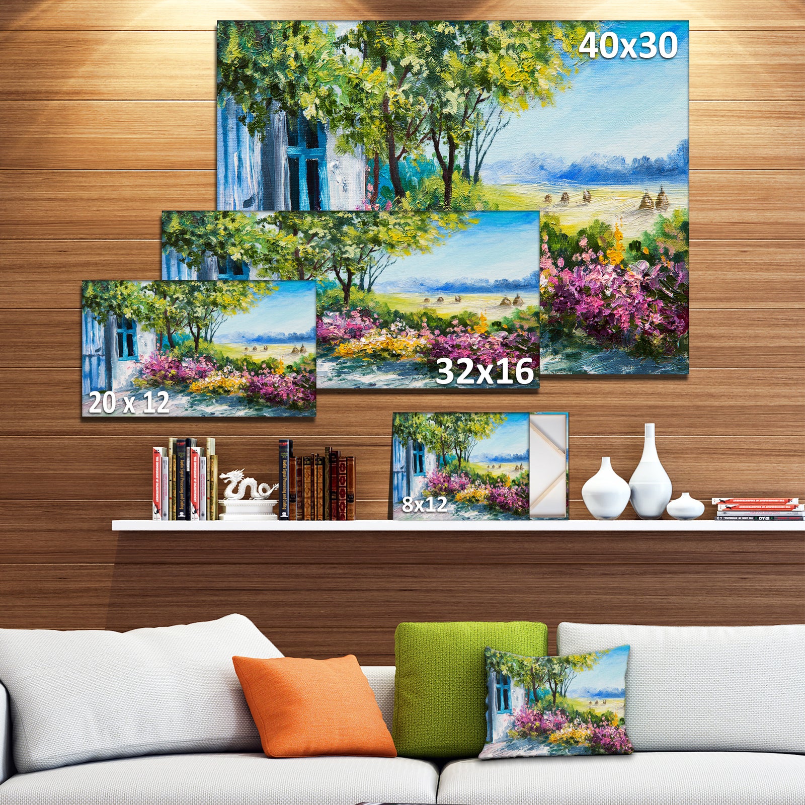 Garden near the House - Landscape Canvas Art Print