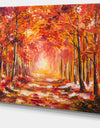 Autumn Forest in Red Shade - Landscape Canvas Art Print