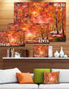 Autumn Forest in Red Shade - Landscape Canvas Art Print