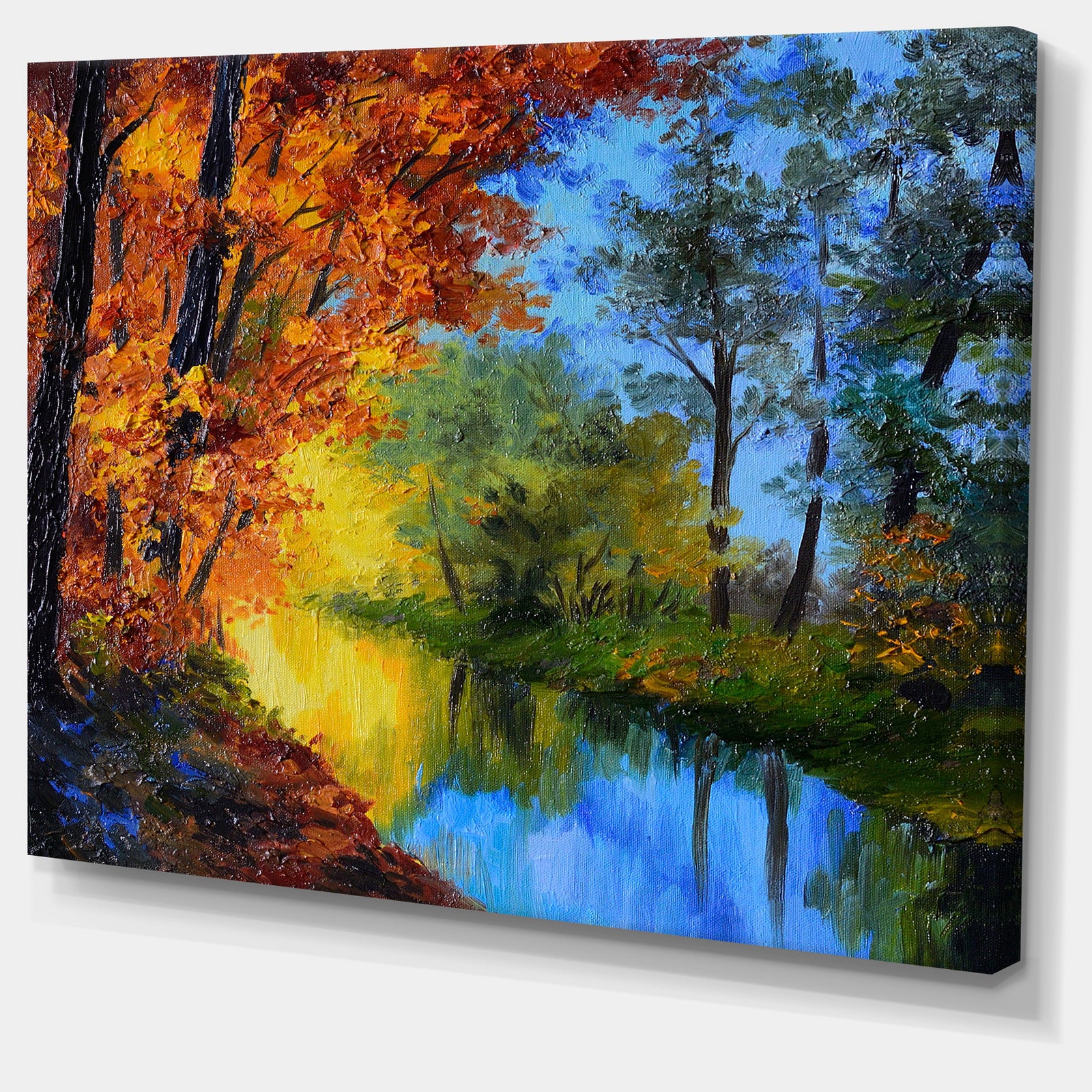 Autumn Reflecting in River - Landscape Artwork Print