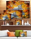 Fall Forest with a Bridge - Landscape Canvas Artwork