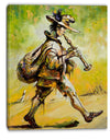 Wandering Troubadour with Pipe Music Canvas Art Print