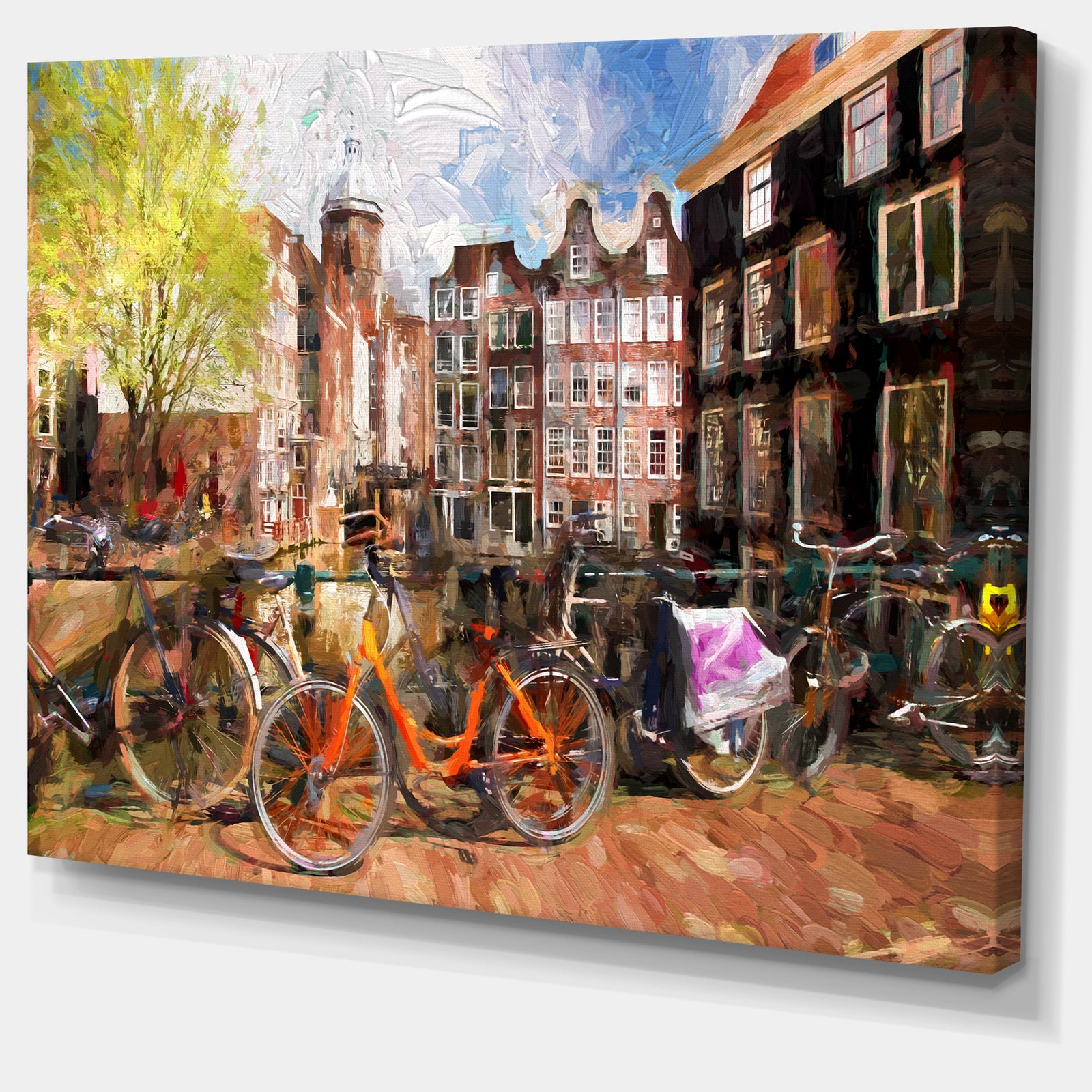 Amsterdam City Artwork - Landscape Large Canvas Print