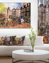 Amsterdam City Artwork - Landscape Large Canvas Print