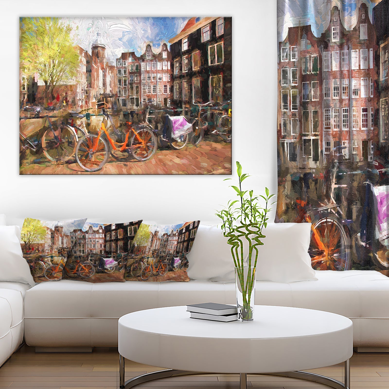 Amsterdam City Artwork - Landscape Large Canvas Print