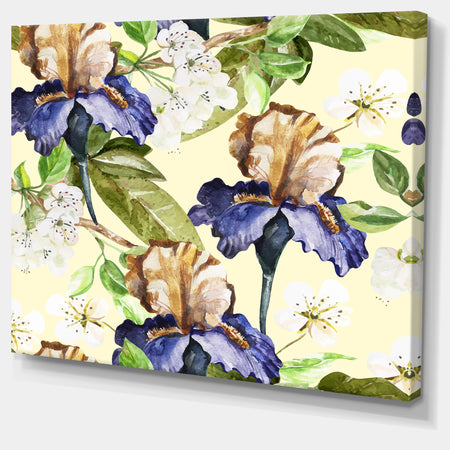 Seamless Flowers Vector Art - Floral Canvas Art Print