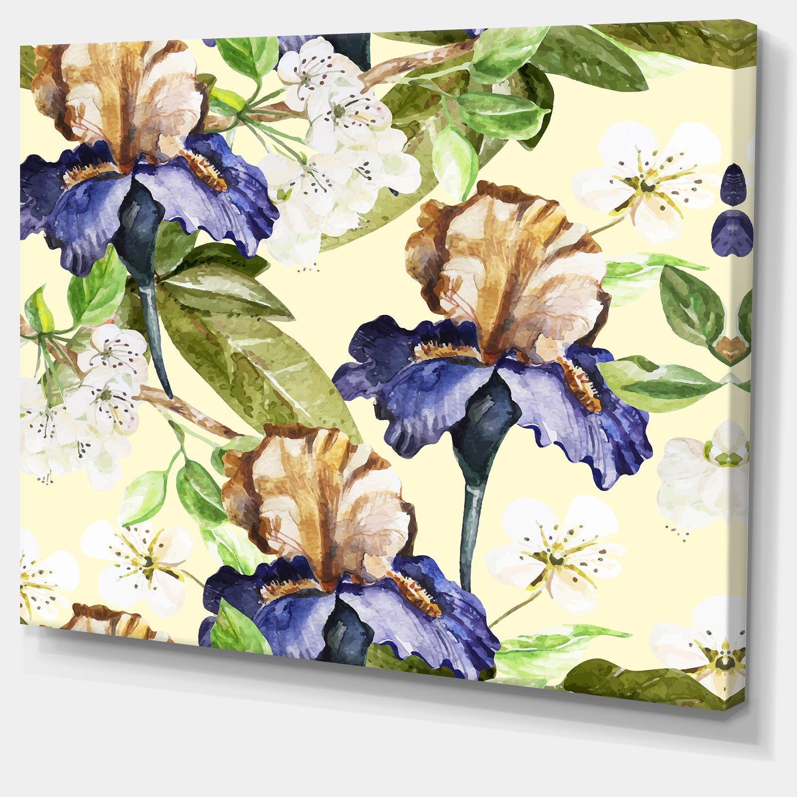 Seamless Flowers Vector Art - Floral Canvas Art Print