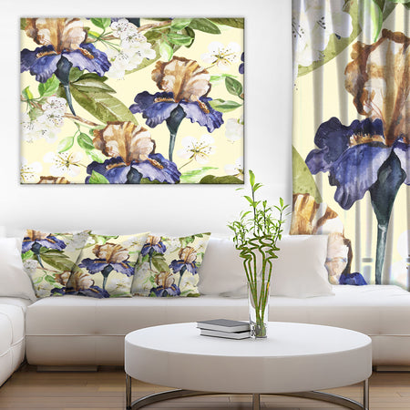 Seamless Flowers Vector Art - Floral Canvas Art Print
