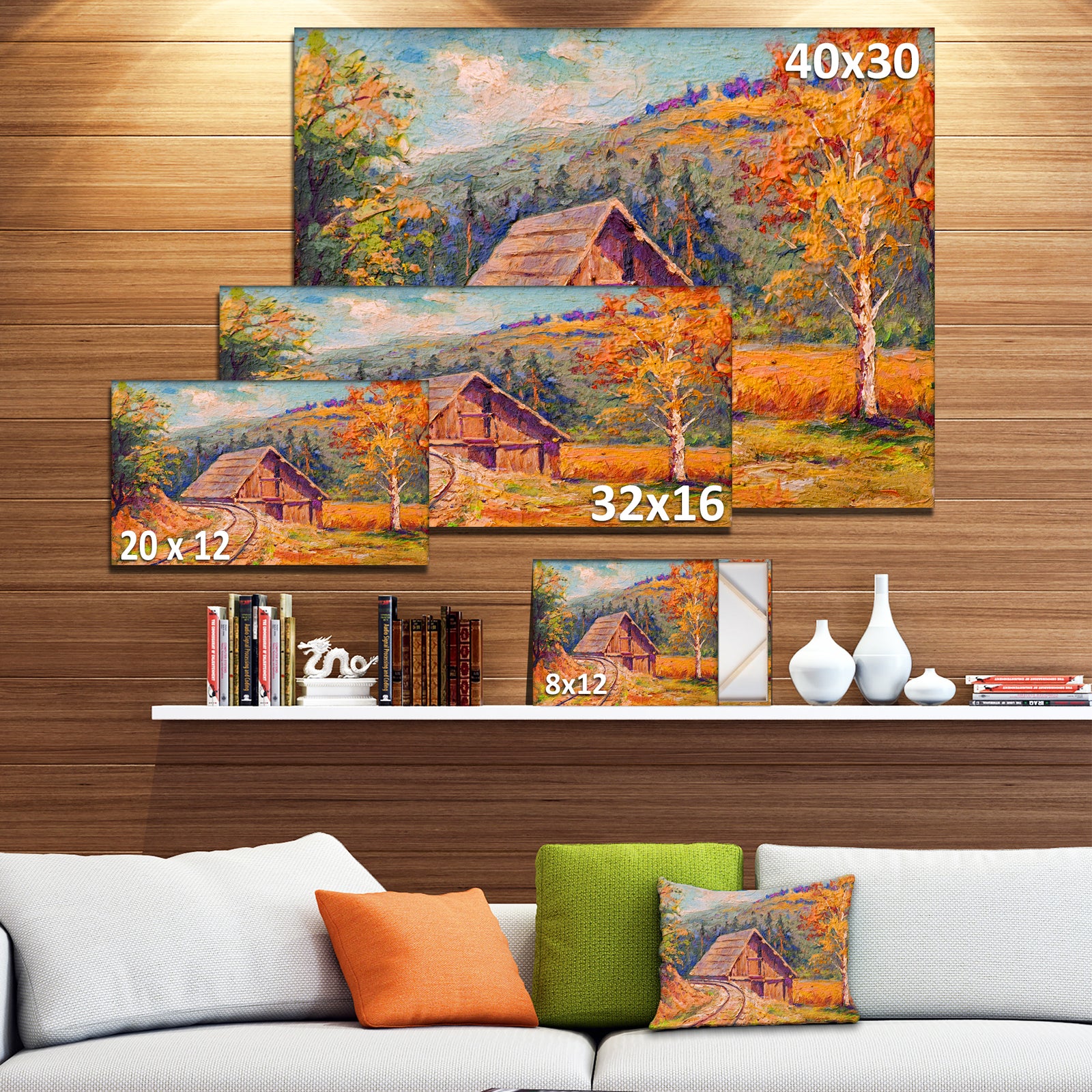 Railway Track in Village - Landscape Canvas Art Print