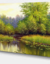 Green Summer with River - Landscape Canvas Print