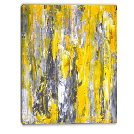 Grey and Yellow Abstract Pattern - Abstract Canvas Print
