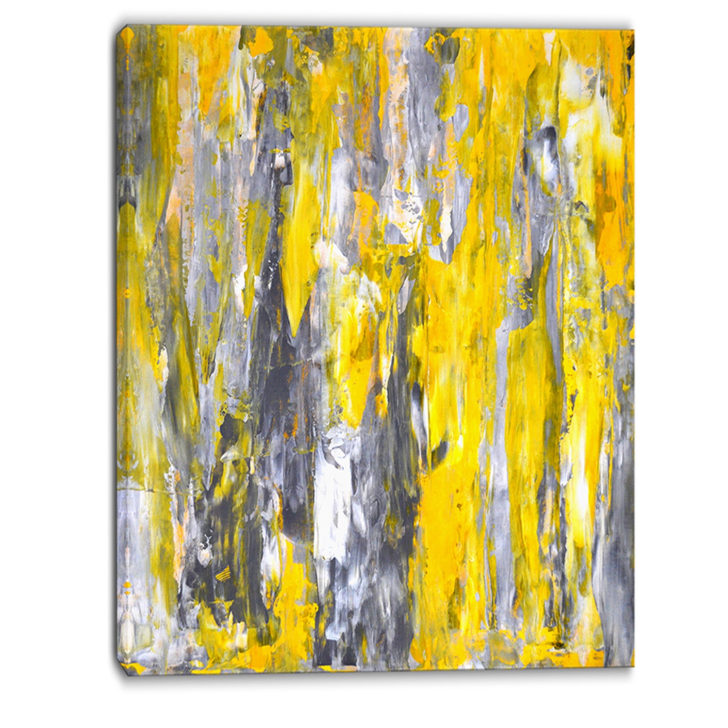 Grey and Yellow Abstract Pattern - Abstract Canvas Print